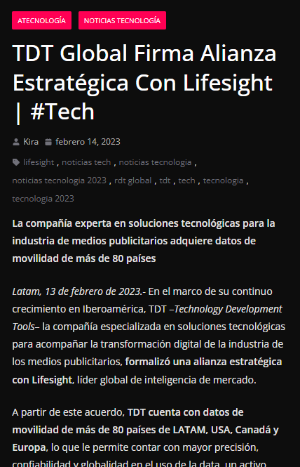 article geekandlife.com.mx tdt-global-firma-alianza-estrategica-con-lifesight-tech